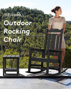 SERWALL HDPE Oversized Outdoor Rocking Chairs Set of 6, Patio Rocker, All - Image 5