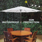 9' Outdoor Patio Umbrella, Outdoor Table Umbrella, Yard Umbrella, Market - Image 6