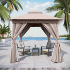 8'x8' Outdoor Gazebo, Metal Frame Heavy Duty Patio Canopy Tent Shelter - Image 8