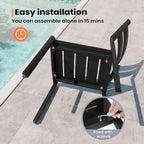 Pellebant Aluminum Stackable Outdoor Patio Dining Chairs Set of 2 | Outdoor - Image 7