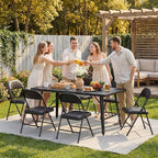 10 Pack Padded Folding Chairs, Portable Metal Foldable Chairs - Image 8