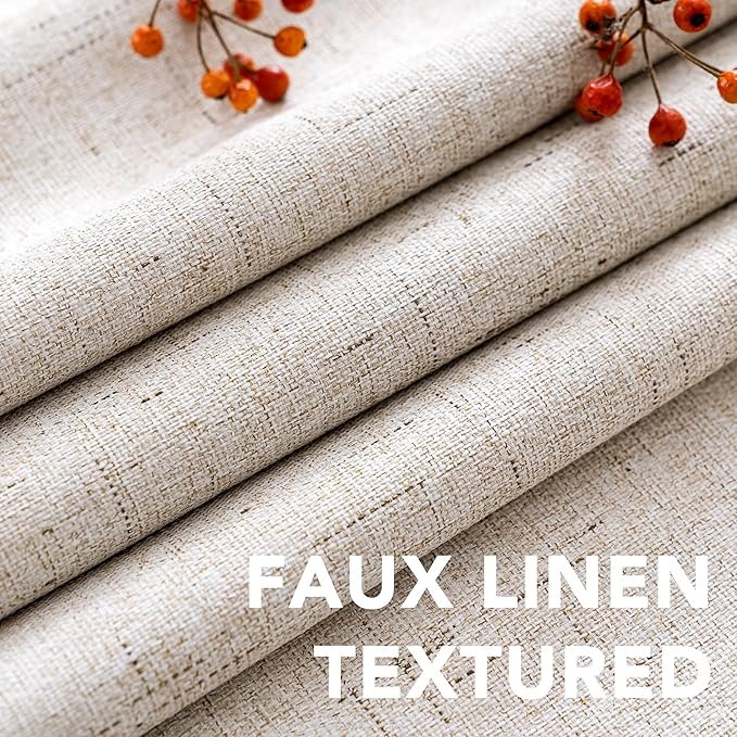 H.VERSAILTEX Linen Blackout Curtains Durable Thick Textured Linen Look 100% - Image 6