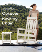 SERWALL HDPE Oversized Outdoor Rocking Chairs Set of 6, Patio Rocker, All - Image 4