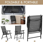 Yaheetech Patio Chairs Set of 2 Outdoor Foldable Dining Chairs, Comfortable - Image 4