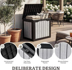 YITAHOME 35 Gallon Deck Box | Waterproof Resin Outdoor Storage Box, Doubles as - Image 2