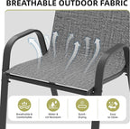 Patio Chairs Set of 6, Outdoor Stackable Dining Chairs - Image 6