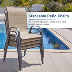 Amopatio Patio Chairs Set of 4, Outdoor Stackable Dining Chairs - Image 6