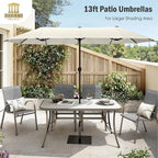 HERA'S PALACE 13 Ft Double-Sided Twin Patio Umbrella, Outdoor Double Sided - Image 2