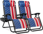 Best Choice Products Set of 2 Adjustable Steel Mesh Zero Gravity Lounge Chair by Unknown