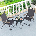 GIANTEX Set of 2 Patio Folding Chairs, Outdoor Patio Dining Chairs w/Armrest - Image 8