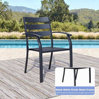 Patio Dining Chairs Set of 4, Wrought Iron Patio Furniture Chairs - Image 3