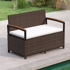 RELAX4LIFE Wicker Outdoor Storage Bench by RELAX4LIFE