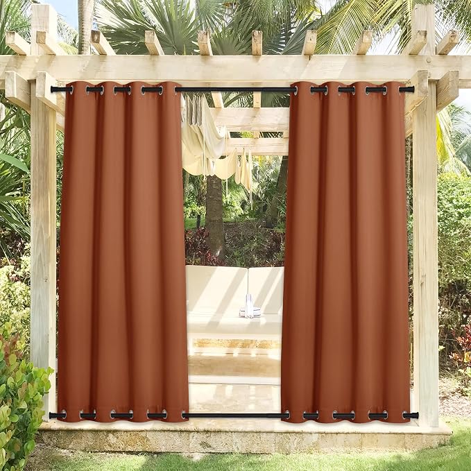 NICETOWN Outdoor Curtains Waterproof & Windproof, Thermal Insulated Top and - Image 2