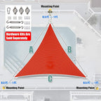 Amgo Custom Size 7' x 7' x 7' Red Triangle Sun Shade Sail UPF50+ AGTAPT10 - Image 6
