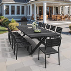 Pellebant Stackable Outdoor Patio Dining Chairs Set of 4 | Aluminum Armless - Image 6