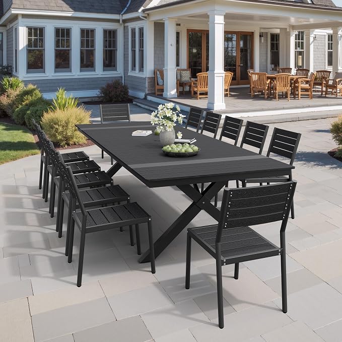 Pellebant Stackable Outdoor Patio Dining Chairs Set of 2 | Aluminum Armless - Image 6
