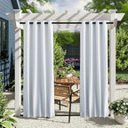 NICETOWN 2 Panels Outdoor Curtains Waterproof Bottom Fixed W46xL90 White | - Image 2