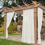 NICETOWN 2 Panels Beige Indoor Outdoor Curtains & Drapes, Self-Sticky Tab Top by NICETOWN
