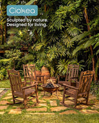 Oversized Outdoor Rocking Chairs Set of 4, 380lbs Heavy-Duty Large Patio Rocker - Image 5