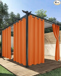 Outdoor Curtains for Patio Waterproof 4 Pcs 54x95 Inch Mecca Orange | Poolside by HolidayIdeas