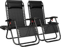 Yaheetech 26" Zero Gravity Recliners Adjustable Set of 2, Dark Black | Outdoor by Unknown