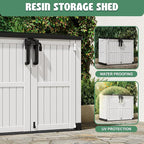 LHBcraft 36 Cu Ft Outdoor Storage Cabinet, Horizontal Resin Storage Shed Box - Image 5