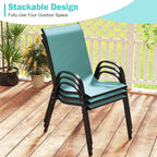Tangkula Patio Dining Chairs Set of 4, Outdoor Stackable All Weather Heavy Duty - Image 9