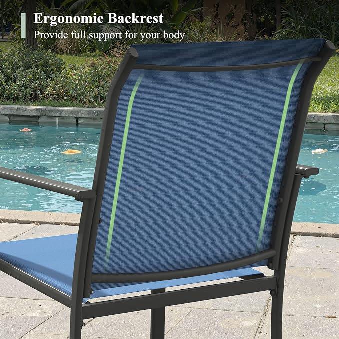 Outdoor Chairs Set of 6, Stackable Patio Dining Chairs - Image 7