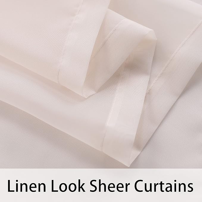 BONZER Sheer Outdoor Curtains for Patio Waterproof 2 Panels | Wide Grommet - Image 4