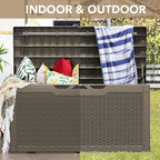 Devoko 100 Gallon Waterproof Resin Deck Box, Large Outdoor Storage Box | Indoor - Image 8