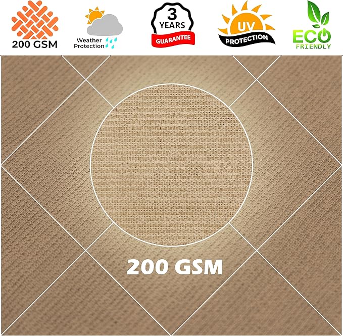 Royal Shade 12' x 23' Custom Size Sand Beige Rectangle Sunshade Sail - Image 8