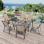 Patio Chairs Set of 6, Stackable Outdoor Dining Chairs - Image 3