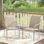 DIFY Patio Dining Chairs Set of 2, Stackable Outdoor Metal Chairs - Image 2