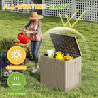 Outdoor Storage Box 38 Gallon Waterproof Resin Deck Boxes, - Image 3