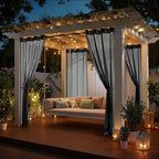 MIULEE Black Outdoor Curtain for Patio Waterproof 4 Panels 54 x 90 Inch | - Image 5