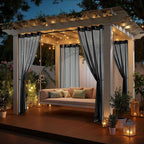 MIULEE Black Outdoor Curtain for Patio Waterproof 4 Panels 54 x 108 Inch | - Image 5