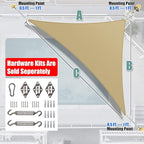 Amgo Custom Size 5' x 7' x 8.6' Sand Beige Right Triangle Sun Shade Sail UPF50+ - Image 6