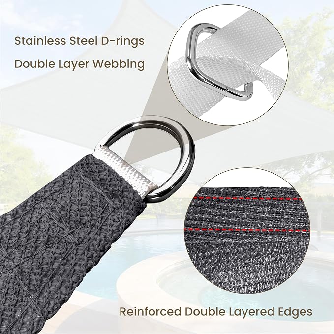 16'x 16'x 16' Triangle Sun Shade Sail - Image 2