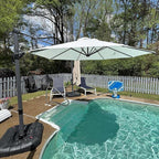PURPLE LEAF Cantilever Umbrella 10 Feet Round Smooth 360° Rotation White | - Image 9