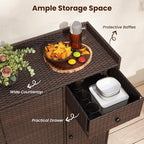 Tangkula Rattan Outdoor Storage Cabinet, Patiojoy Outdoor Cabinet - Image 6