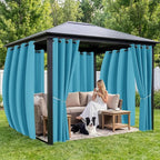Outdoor Curtains for Patio Waterproof 6 Panels, Porch Sun Shade | Weatherproof - Image 4