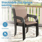 DIFY Patio Chairs Set of 6, Stackable Textilene Outdoor Dining Chairs - Image 4