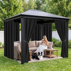Black Outdoor Curtains for Patio Waterproof, 8 Panels, Rod Pocket | - Image 4