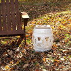 JONATHAN Y Lucky Coins 16" Ceramic Garden Stool Side Table, Drum Shape - Image 7