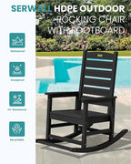 SERWALL Outdoor Rocking Chair Set of 2, Oversized HDPE Rocker, all Weather - Image 4