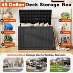 Outdoor Deck Storage Box, Resin Deck Boxes Indoor and outdoor, Waterproof - Image 3