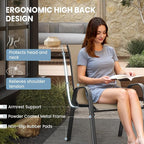 Patio Dining Chair Set of 6, Outdoor Stackable Dining Chairs High Back - Image 7