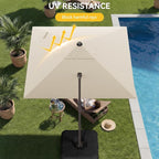 10x10FT Cantilever Outdoor Umbrella, 360° Rotating Large Offset Square Patio - Image 5