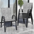 Patio Chairs Set of 6, Stackable Outdoor Dining Chairs by Vimstora