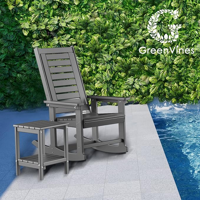GREENVINES Oversized Outdoor Rocking Chair, HDPE Rocker - Image 6